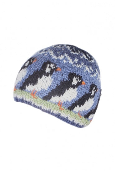Circus of Puffins Knitted Beanie Hat