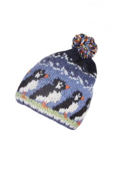 Circus of Puffins Knitted Bobble Hat