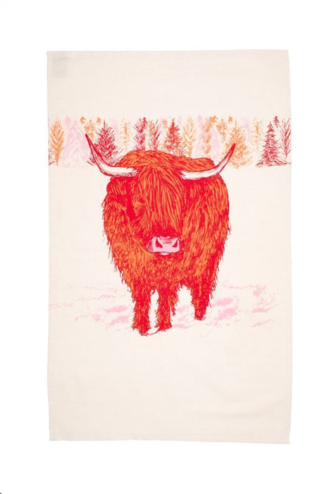 Cherith Harrison Trusty Highland Cow Tea Towel