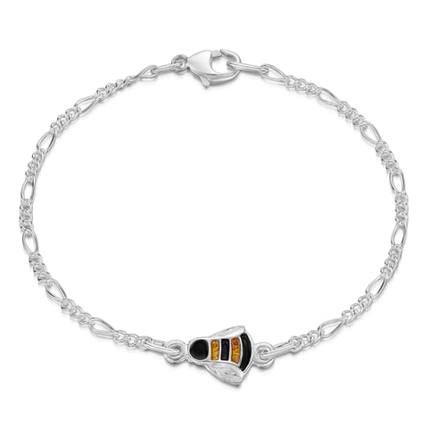 Sheila Fleet Bumblebee Single Bee Silver Enamel Bracelet (EBL0273-YELBK)