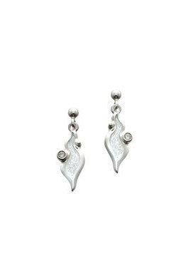 Sheila Fleet River Ripples Drop Earrings in Crystal in stock ( ESE088 )