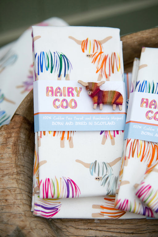 Hairy Coo & Co. - 'Hairy Coo' Highland Cow 100% Cotton Tea Towel