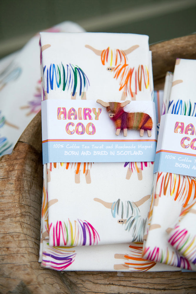 Hairy Coo & Co. - 'Hairy Coo' Highland Cow 100% Cotton Tea Towel