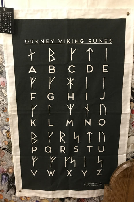 Judith Glue 'Orkney Viking Runic' Tea Towel