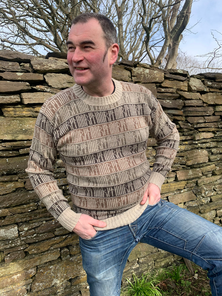 Orkney Runic Crewneck Sweater in Shorelines