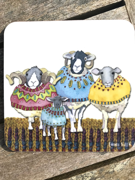 Emma Ball Woolly Sheep Family Coaster
