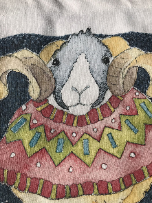 Emma Ball 'Knitting is my happy place' Woolley Ram Canvas Bag