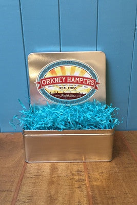 Orkney Hampers Christmas Rectangle GOLD Tin