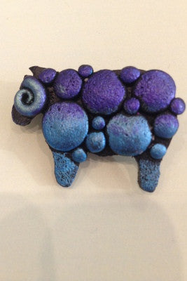 Skaramanda Jewellery Sheep Brooch Purple