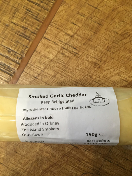 Island Smokery Orkney Smoked Cheddar with Garlic