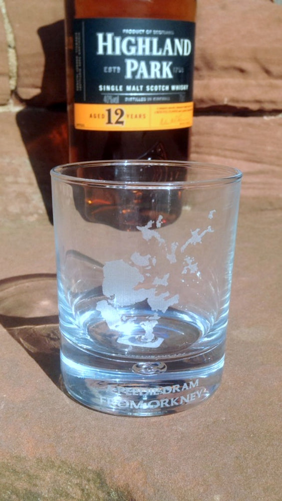 "A peedie dram from Orkney" Whisky Glass