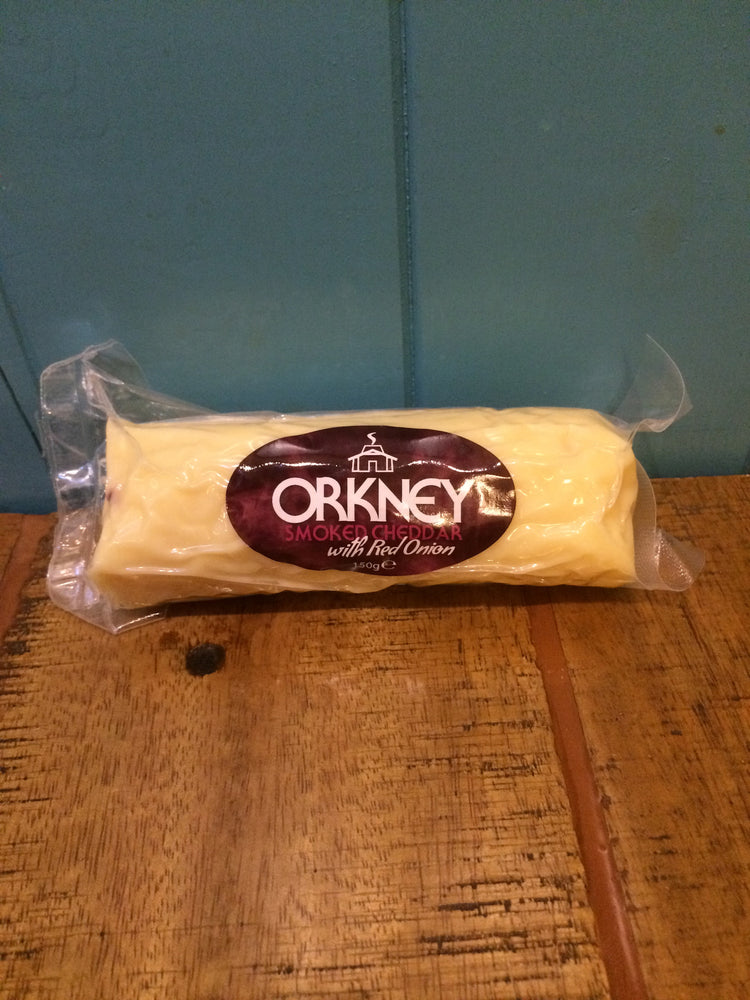 Island Smokery Orkney Smoked Cheddar with Red Onion Cheese