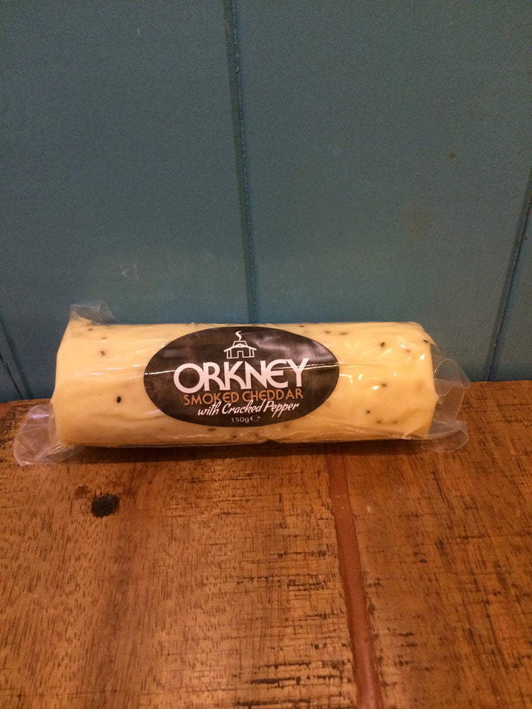 Island Smokery Orkney Smoked Cheddar Cheese with Cracked Pepper