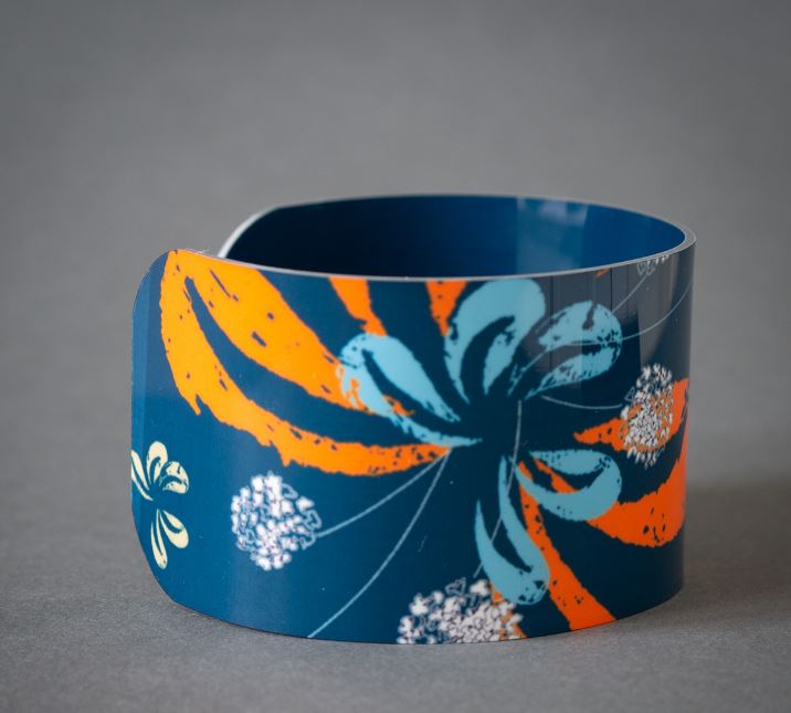 Jane MacDonald Designs Cuff Bracelet - Blossom On Blue