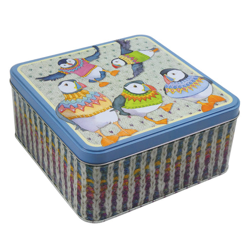 Emma Ball Woolly Puffin Large Square Tin