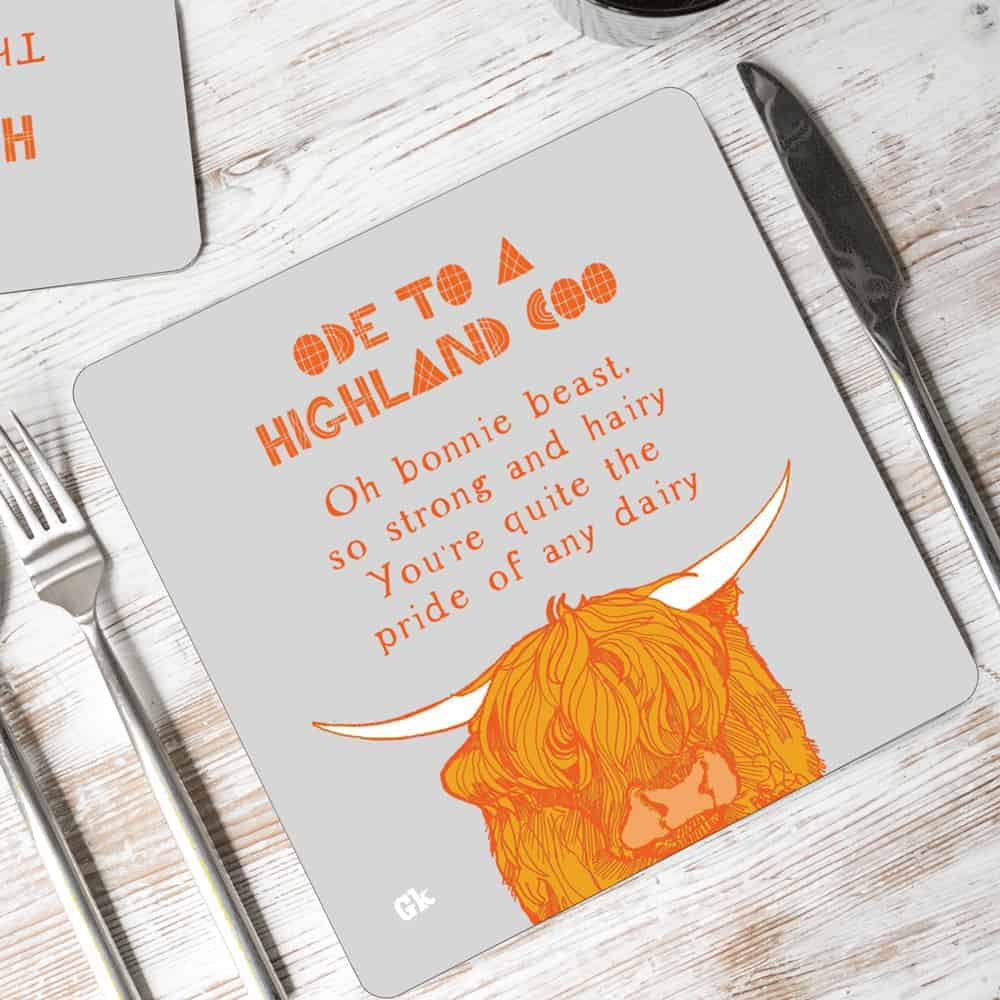 Ode to a Highland Coo Placemat