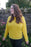 Annie Glue Paint Box Curl Neck Jumper in Yellow