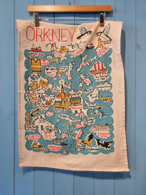 Julia Gash Map of Orkney Tea Towel
