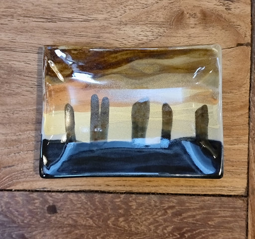 Highland Stoneware Ceramic Orkney Ring of Brodgar "Sunset" Small Rectangle Dish