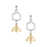 Sheila Fleet Honeycomb & Bee Petite Drop Earrings in Silver & Gold (E000278)