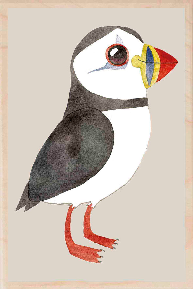 Matt Sewell Birds - Puffin Wooden Postcard