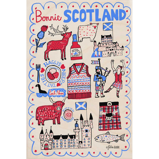 Bonnie Scotland Wooden Postcard