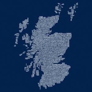 Urban Pirate Scotland Map T Shirt - Navy