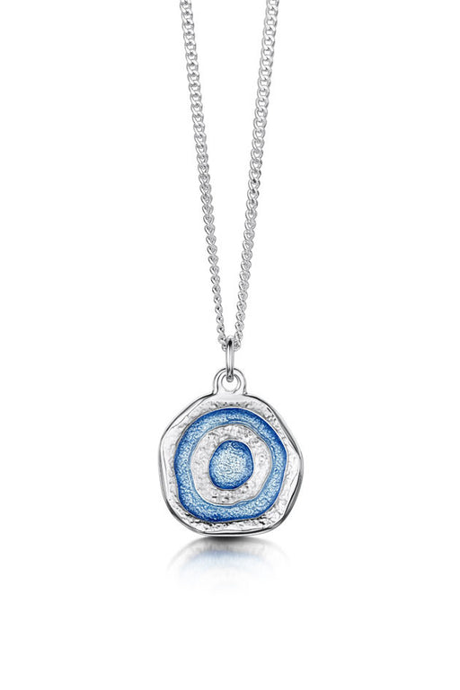 Sheila Fleet Brodgar Eye Enamelled Pendant Necklace in Misty Blue (EP247-MISTY)