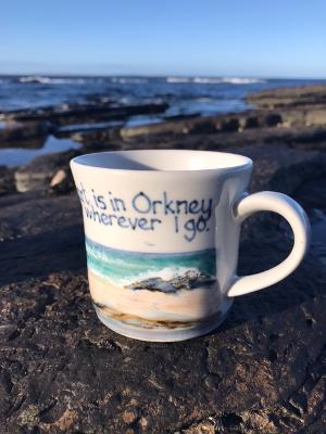 Highland Stoneware "My Heart is in Orkney" Half Pint Mug