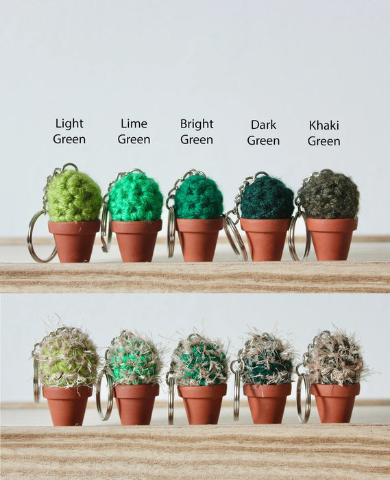 Hooked and Hung Miniature Cactus Keyring