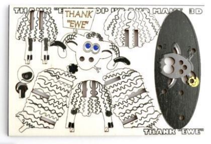 Pop Up and Make 3D - Thank Ewe - A6