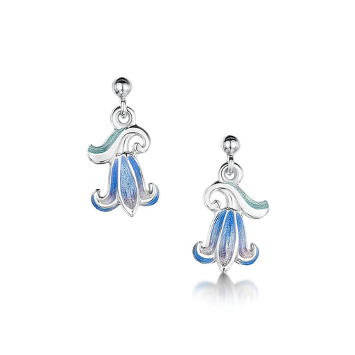 Sheila Fleet Bluebell Enamel Drop Earrings in Sterling Silver (EEX241)