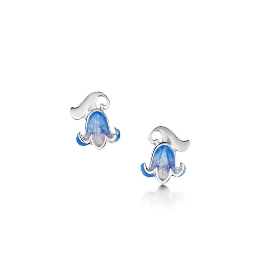Sheila Fleet Bluebell Small Stud Enamel Earrings in Sterling Silver (EE0241)