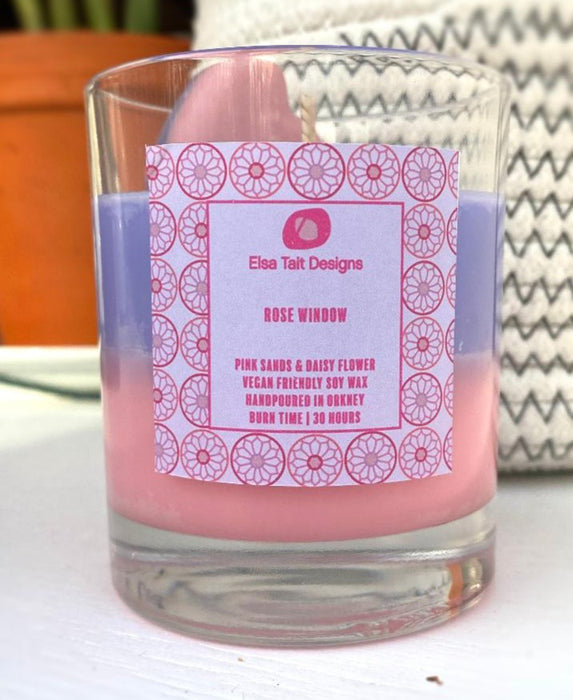 St Magnus Cathedral Rose Window Candle by Elsa Tait Designs